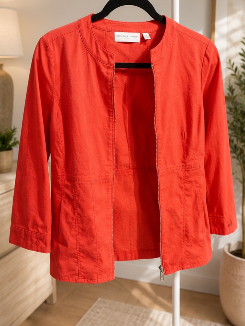 NWT Coral Zip-Front Lightweight Jacket